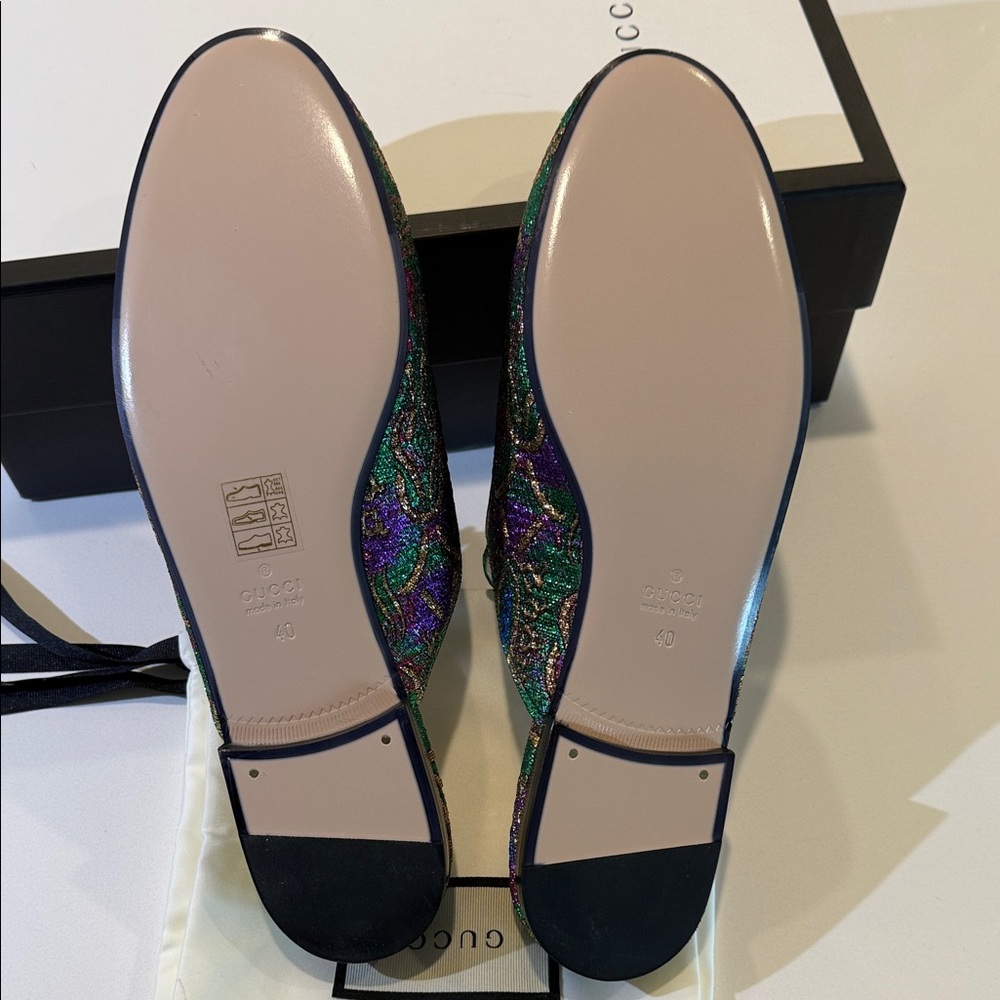 Gucci Women's Green and Purple Mules size 10 - Picture 7 of 13